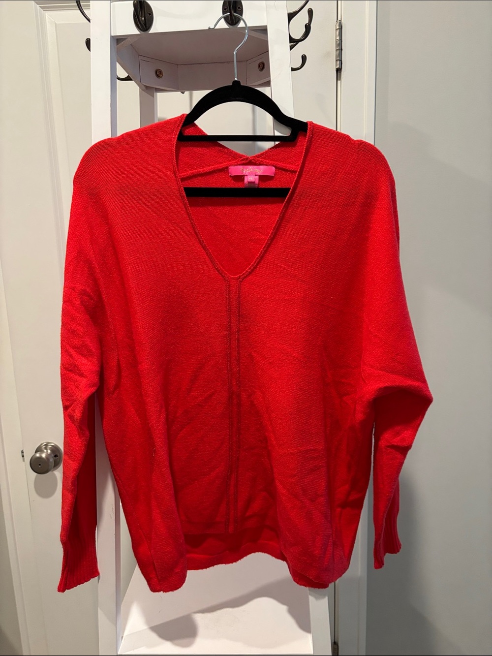 Lilly Pulitzer V-Neck Sweater in Vibrant Red